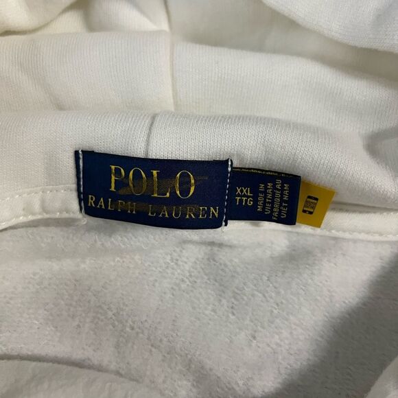 Polo by Ralph Lauren Cream Hoodie with Multicolor Logo NEW - Picture 2 of 4